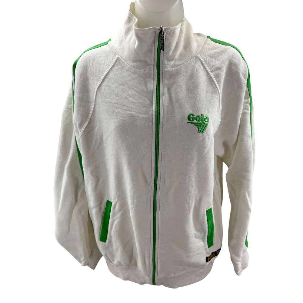 Gola Classics Womens Track Jacket White Green‎ Stripe Full Zip NEW Large Sample
